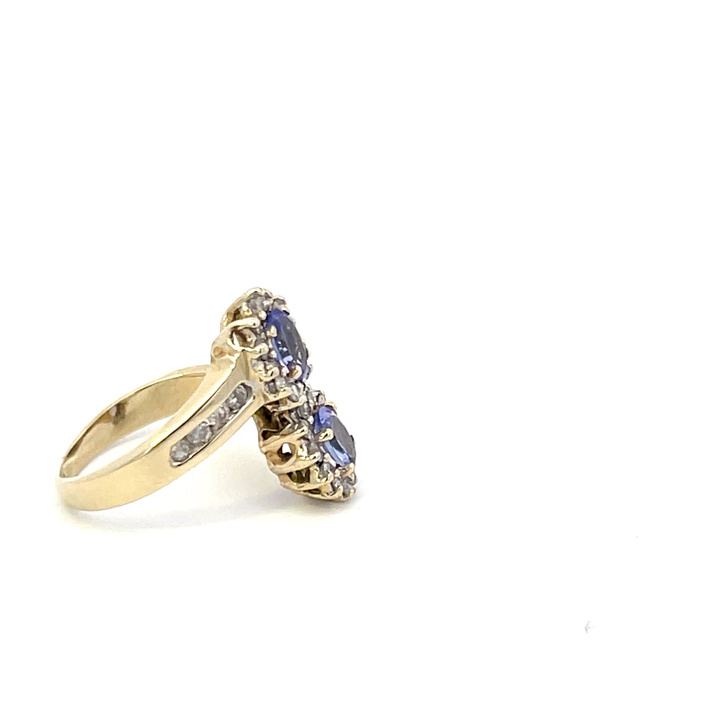 Authentic Pre-Owned 14K Yellow Gold Diamond & Purple Stone Ring – Size 5.25, 3.3 dwt