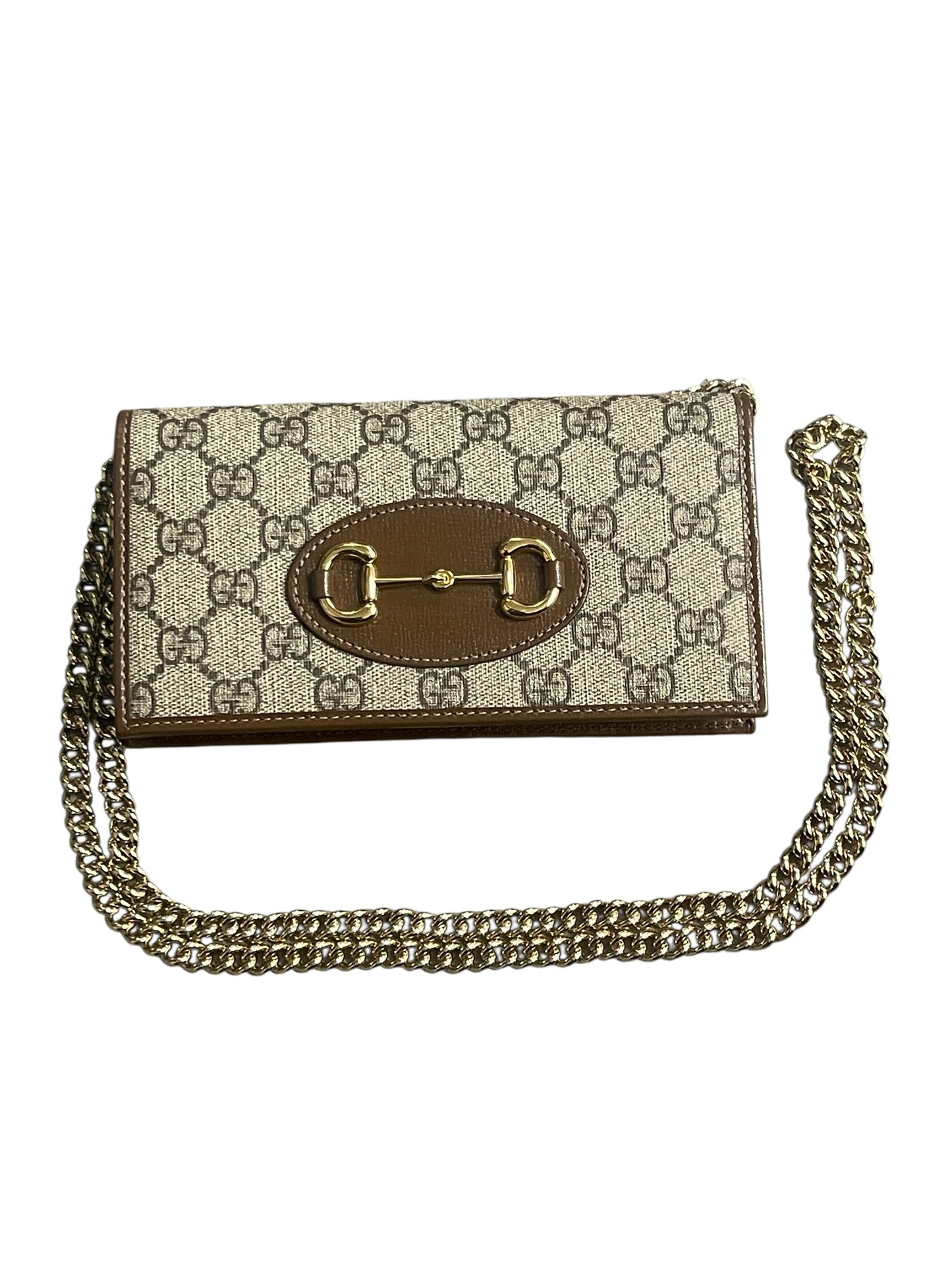 Authentic Pre-Owned Gucci Horsebit 1955 Wallet on Chain GG Supreme Excellent