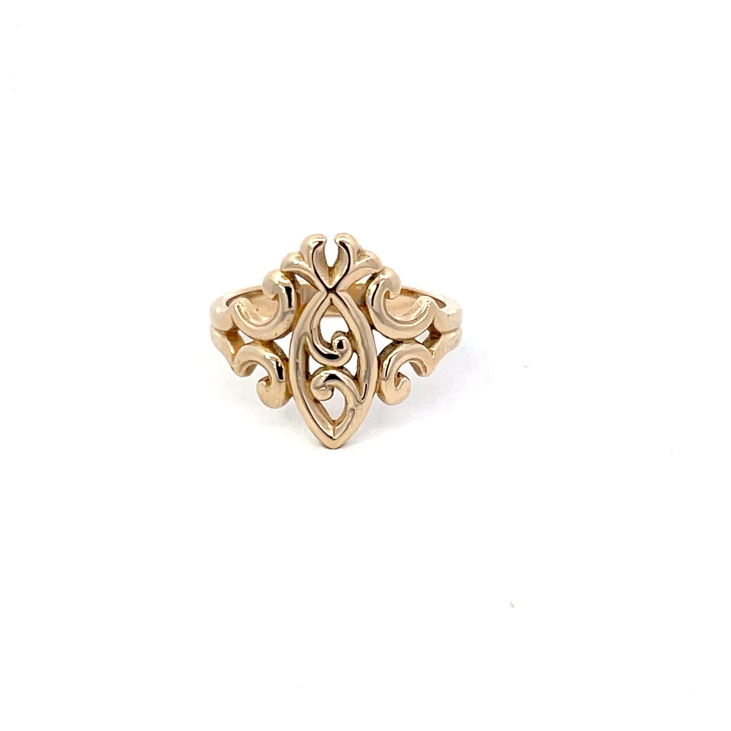 Authentic Retired Pre-Owned James Avery Ichthus Ring in 14K Yellow Gold – Size 7.5, 3.4 dwt