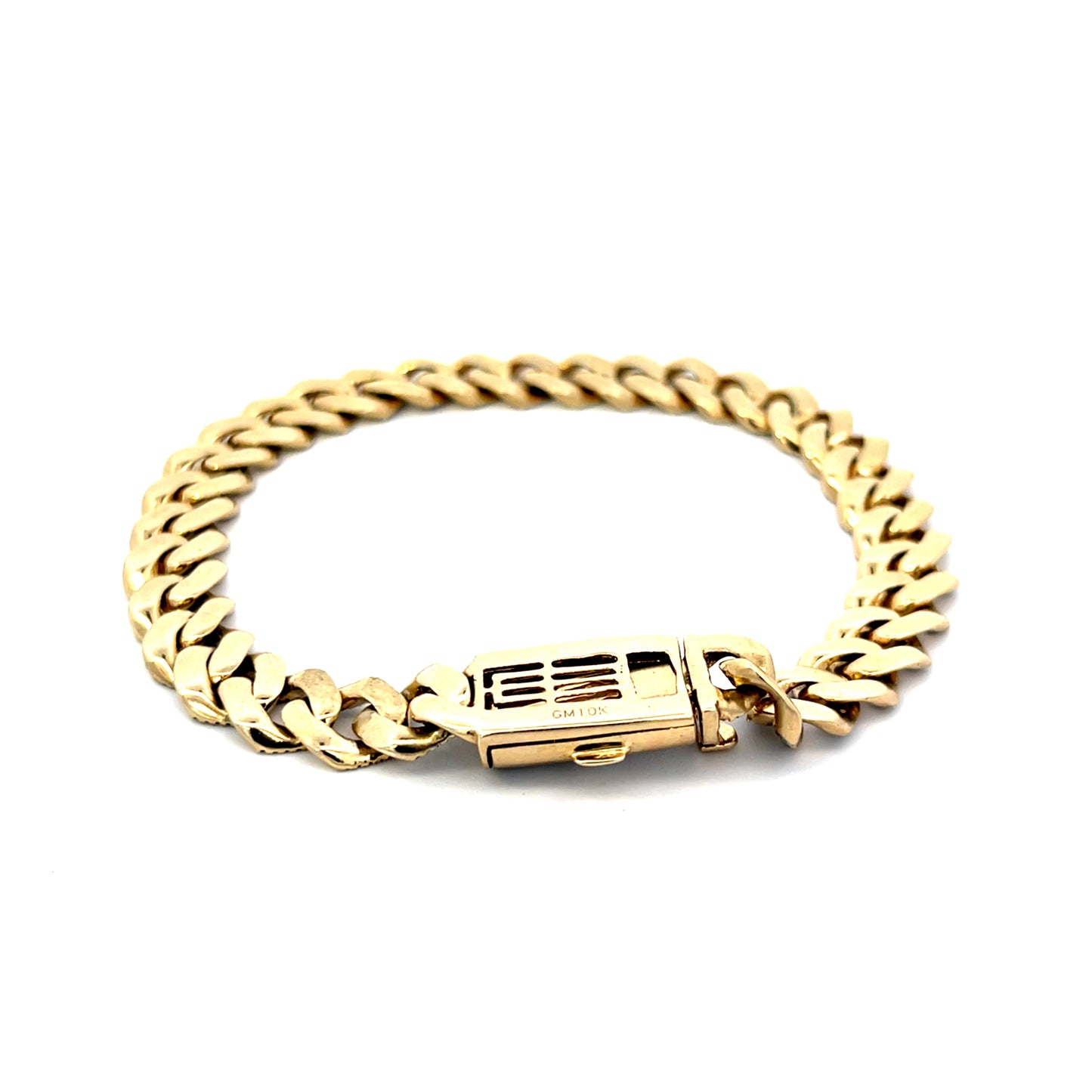Authentic Pre-Owned 10K Yellow Gold Cuban Link Diamond Bracelet 8.5" 22 dwt