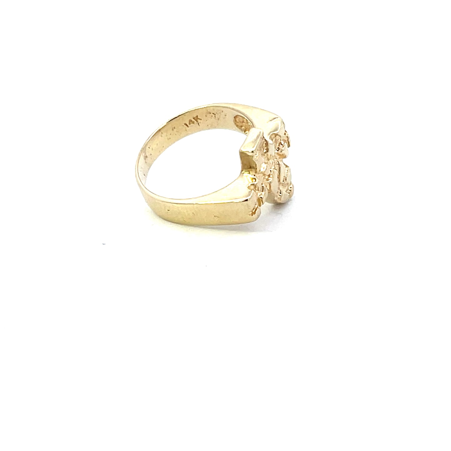 Authentic Pre-Owned 14K Yellow Gold Nugget Texas Ring – Size 6, 3.5 dwt