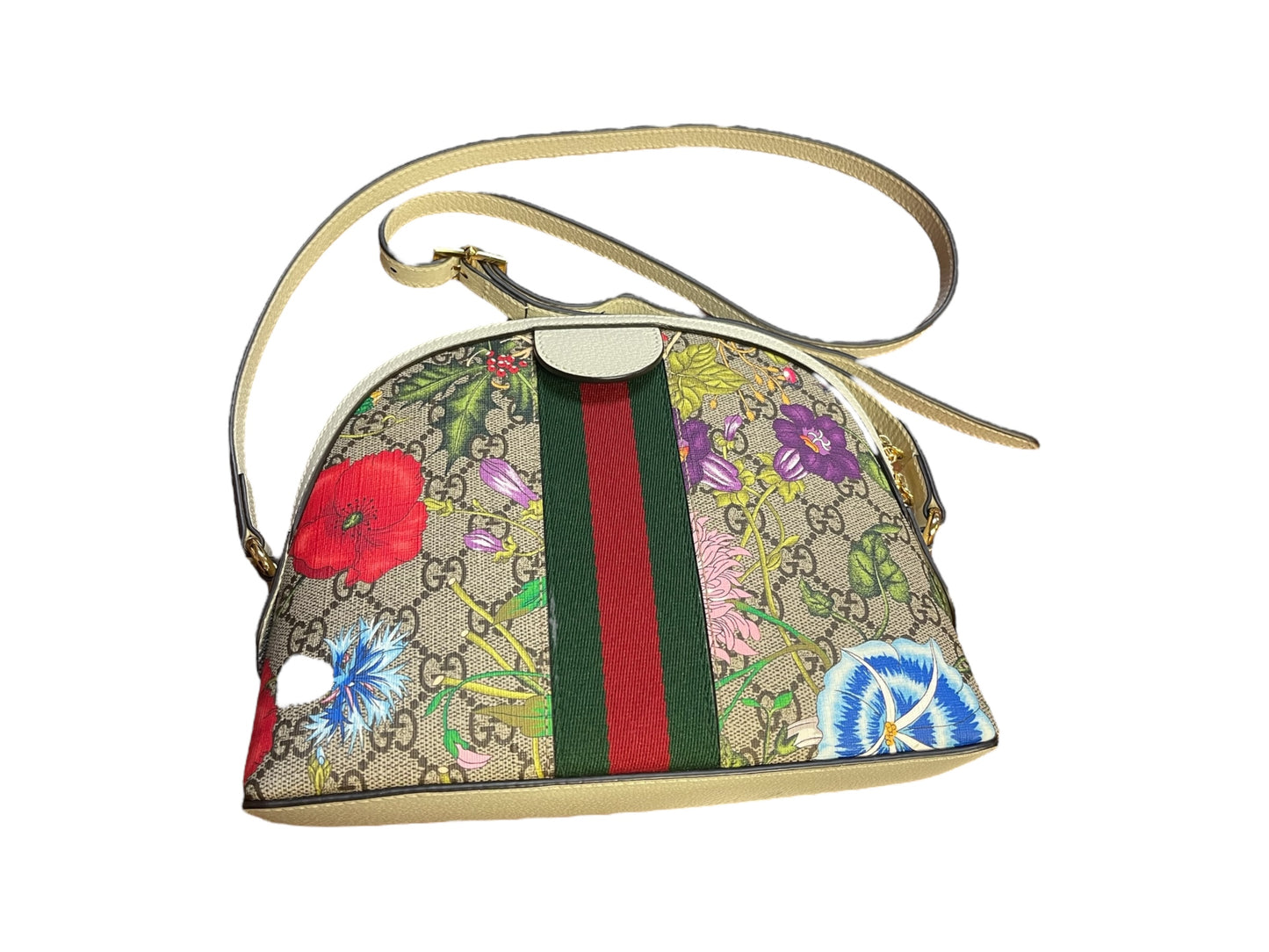 Authentic Pre-Owned Gucci Ophidia Flora Small GG Supreme Canvas Shoulder Bag