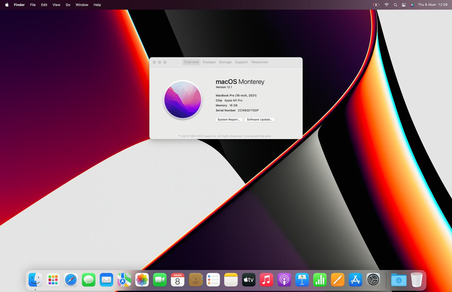 Apple MacBook Pro 16" M1 Pro 16GB RAM 1TB SSD A2485 Good w/ Charger