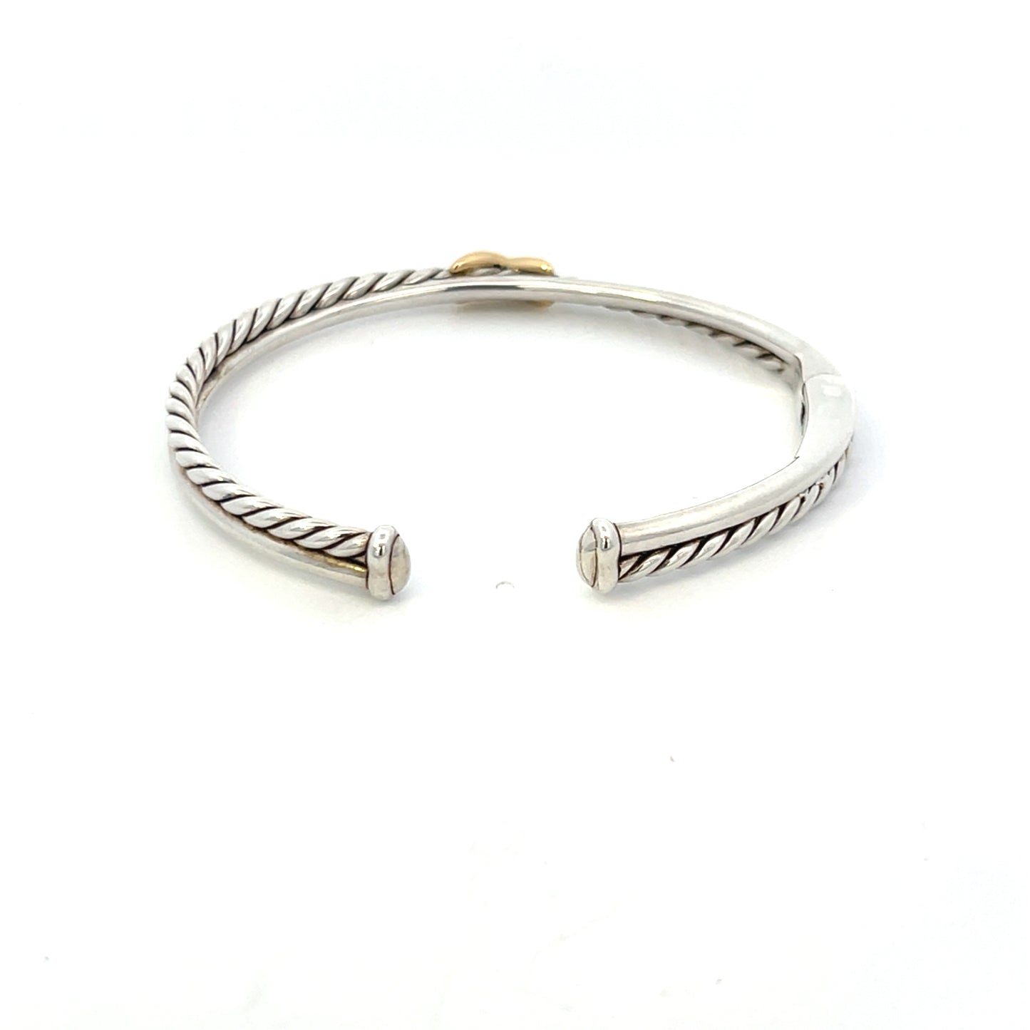 Authentic Pre-Owned David Yurman Petite X Center Station Bracelet in Sterling Silver & 18K Yellow Gold – Size XS