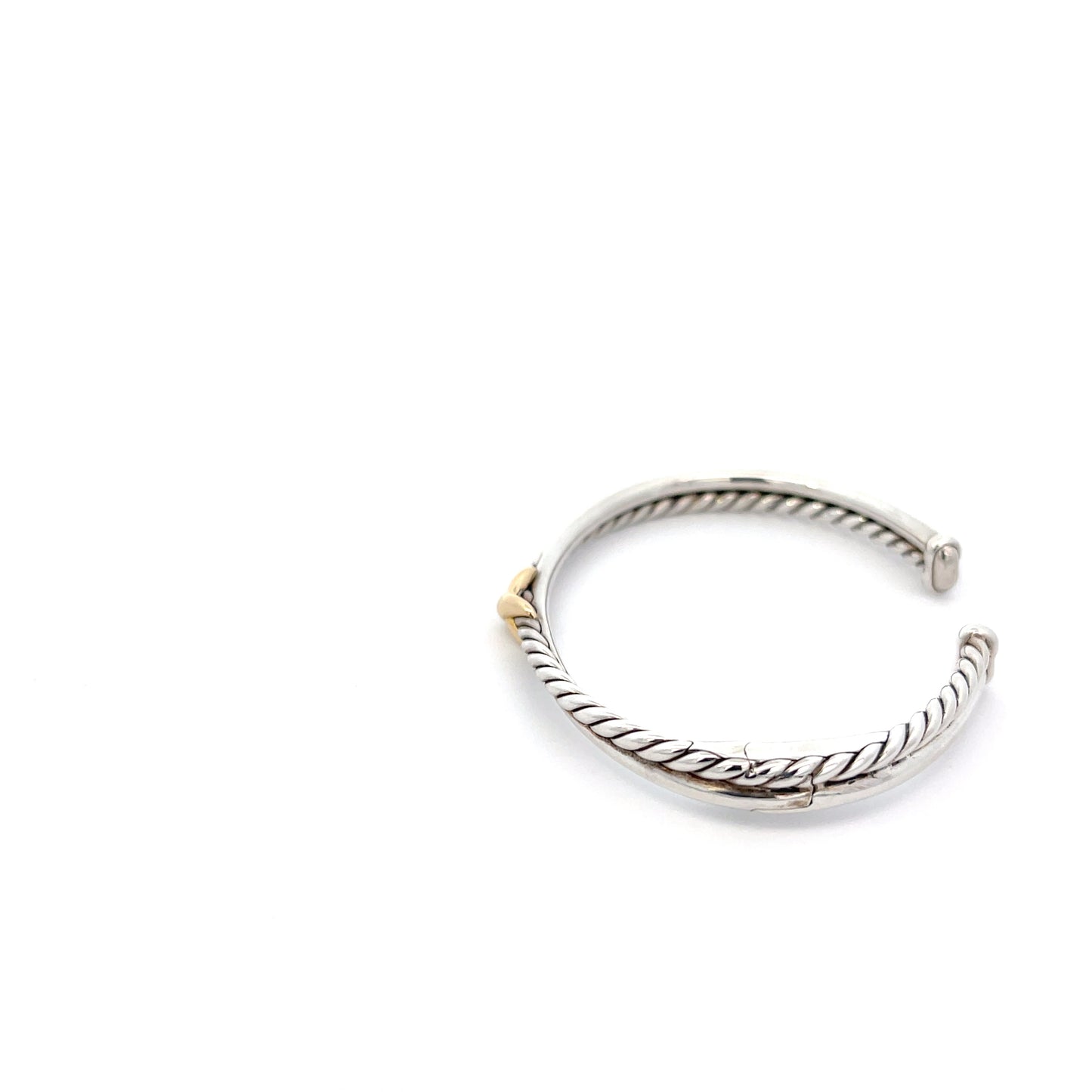 Authentic Pre-Owned David Yurman Petite X Center Station Bracelet in Sterling Silver & 18K Yellow Gold – Size XS