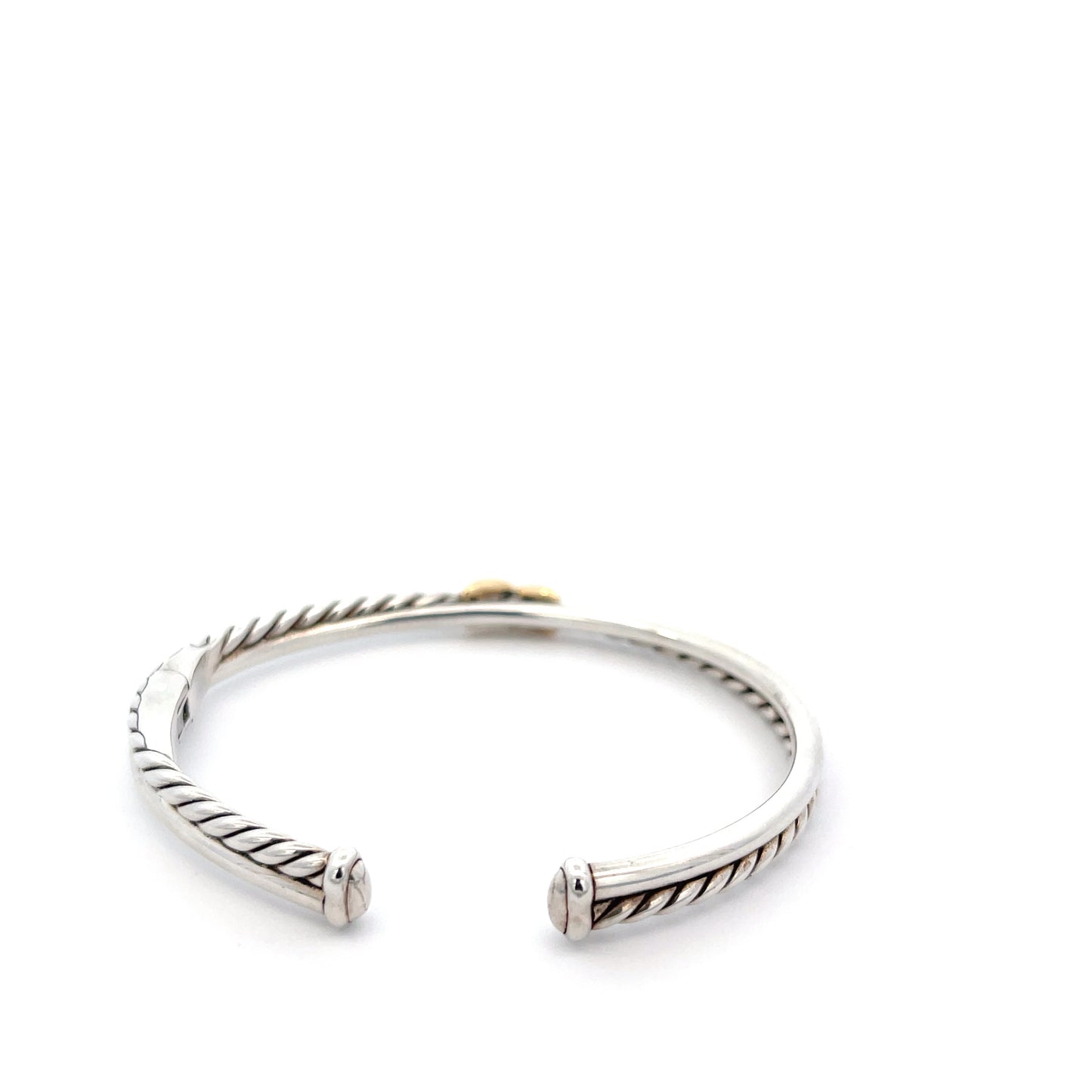 Authentic Pre-Owned David Yurman Petite X Center Station Bracelet in Sterling Silver & 18K Yellow Gold – Size XS