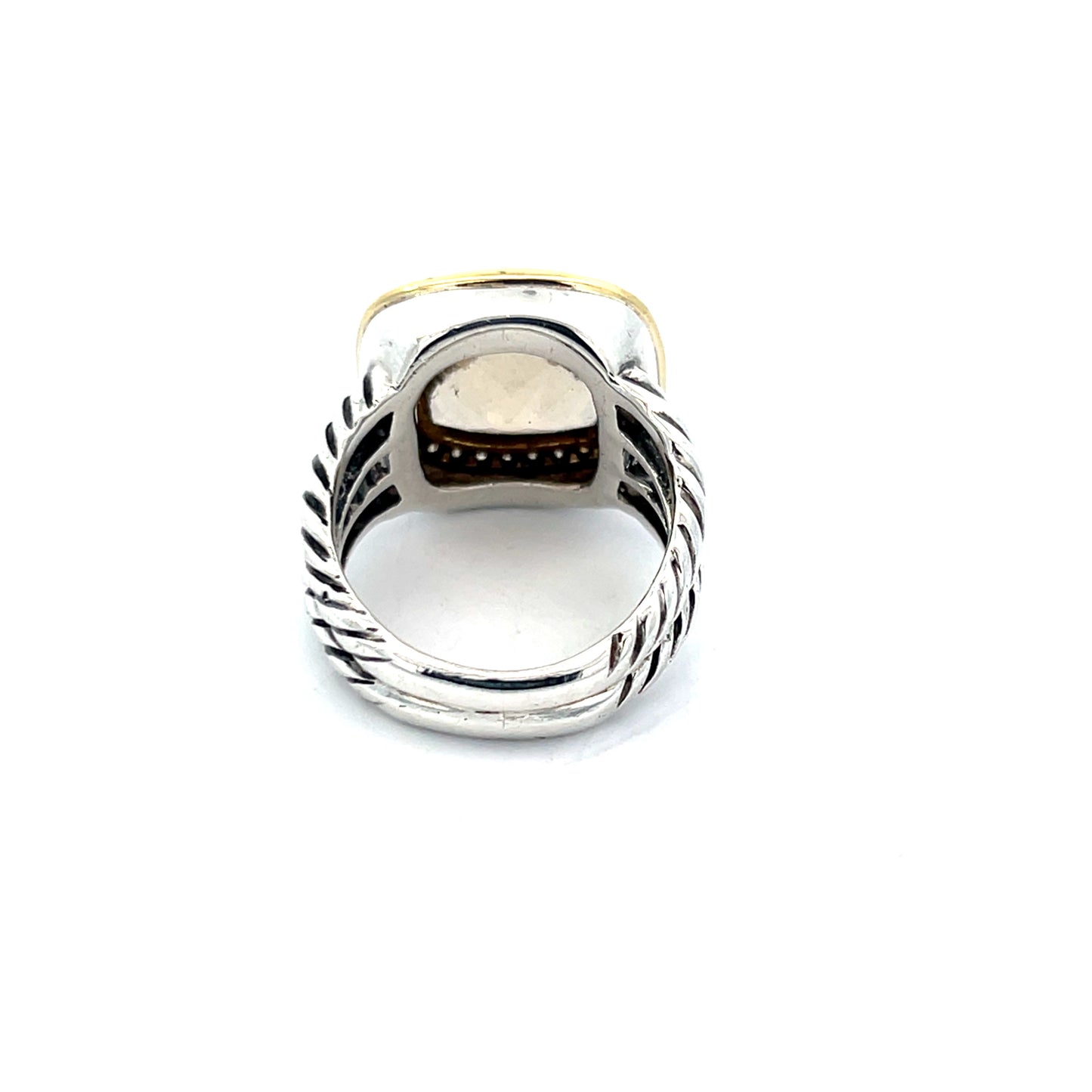 Authentic Pre-Owned David Yurman Albion Citrine Ring in Sterling Silver & 18K Yellow Gold – Size 5.5 (Resized)