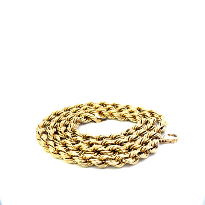 Authentic Pre-owned 10k Yellow Gold Rope Necklace 24" 11.4 dwt Good Condition