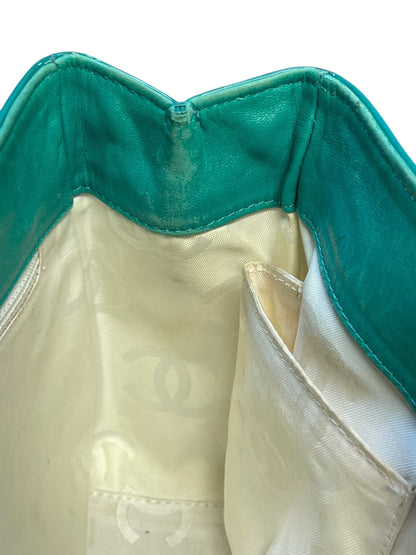 Authentic Pre-Owned Chanel Triple CC Logo Patent Leather Small Tote Green Vintage