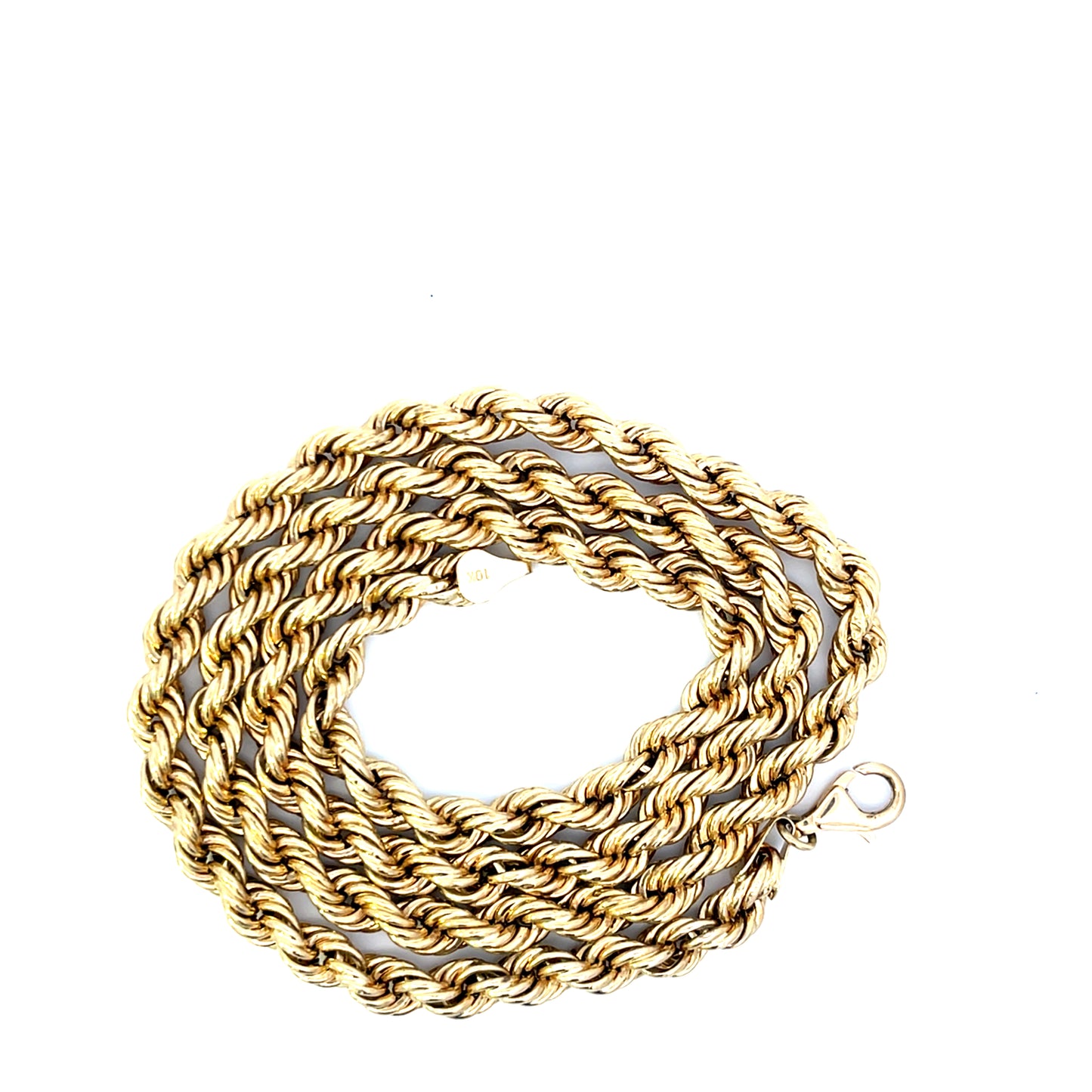 Authentic Pre-owned 10k Yellow Gold Rope Necklace 24" 11.4 dwt Good Condition