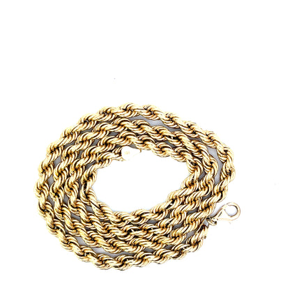 Authentic Pre-owned 10k Yellow Gold Rope Necklace 24" 11.4 dwt Good Condition