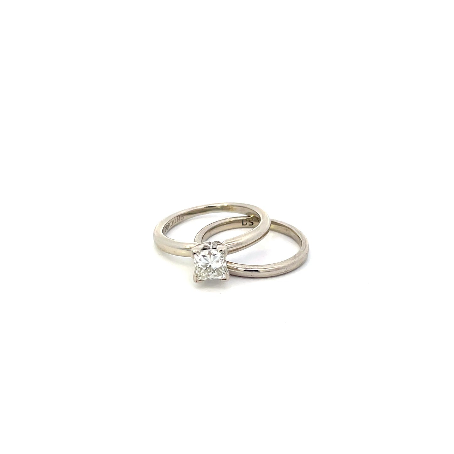 0.77ctw Princess Cut Diamond Solitaire Ring in 14K White Gold