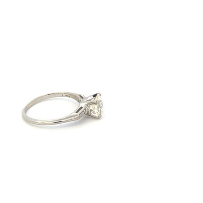 1.75ctw Round Diamond Engagement Ring with Tapered Baguettes in 14K White Gold