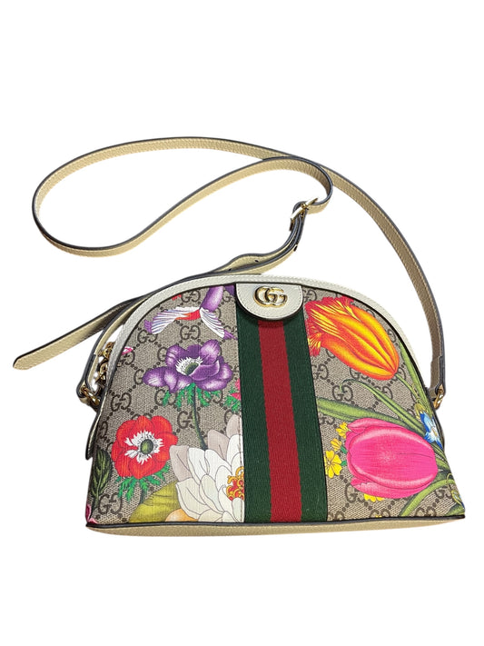 Authentic Pre-Owned Gucci Ophidia Flora Small GG Supreme Canvas Shoulder Bag