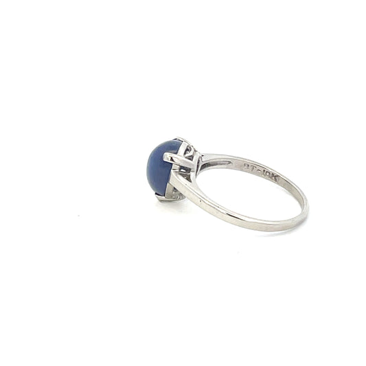Authentic Pre-Owned 10K White Gold Star Sapphire Ring – Size 7.5, 1.7 dwt