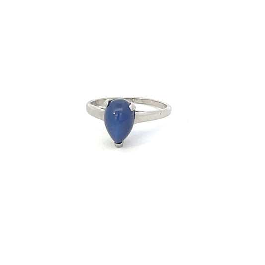 Authentic Pre-Owned 10K White Gold Star Sapphire Ring – Size 7.5, 1.7 dwt
