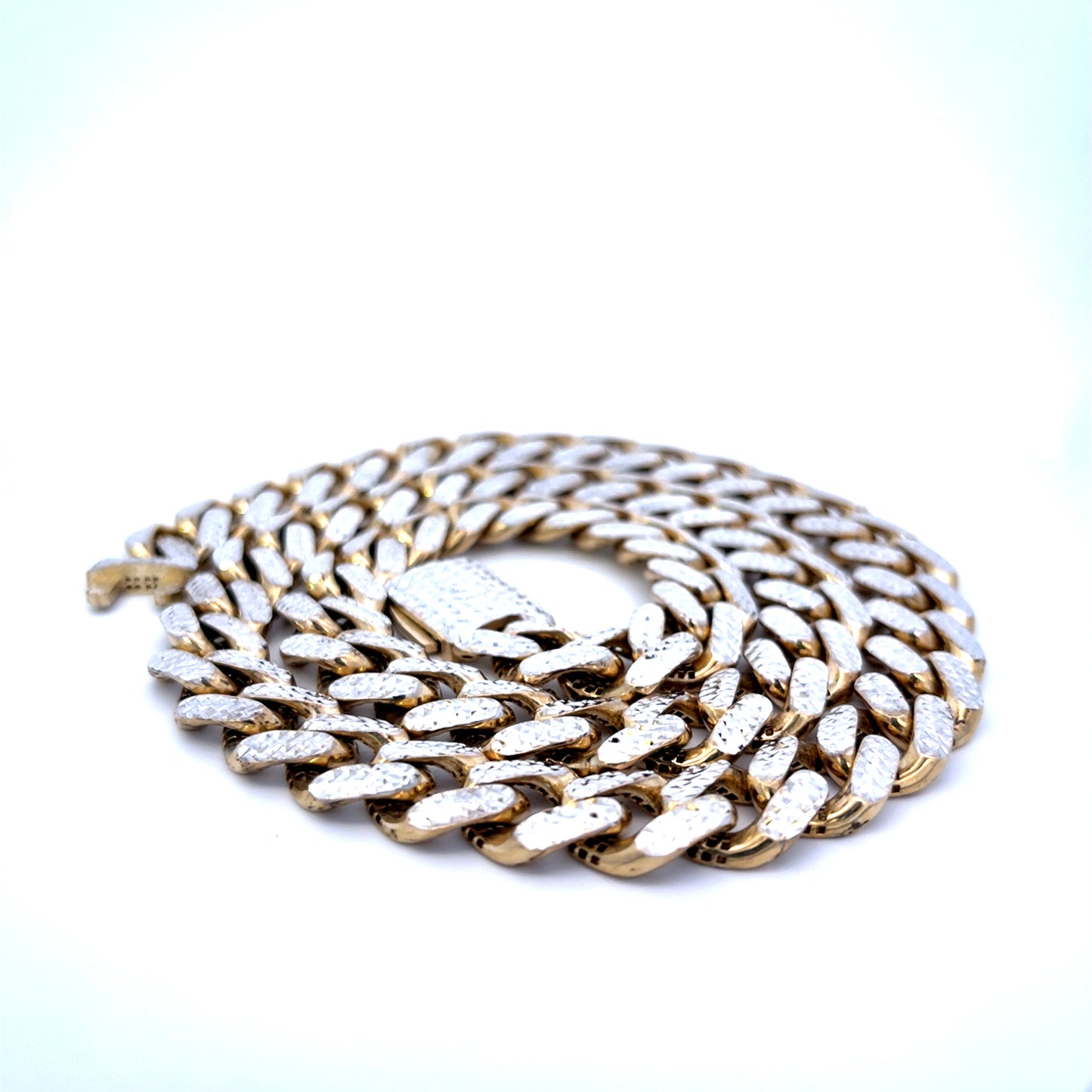 Authentic Pre-Owned 10k Yellow Gold Diamond Cut Curb Necklace 25" 17.9 dwt Good Condition