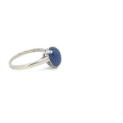 Authentic Pre-Owned 10K White Gold Star Sapphire Ring – Size 7.5, 1.7 dwt