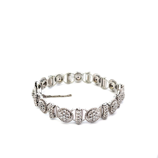 Authentic Pre-Owned 18K White Gold Custom Diamond Tennis Bracelet 7 1/8" 25.5 dwt