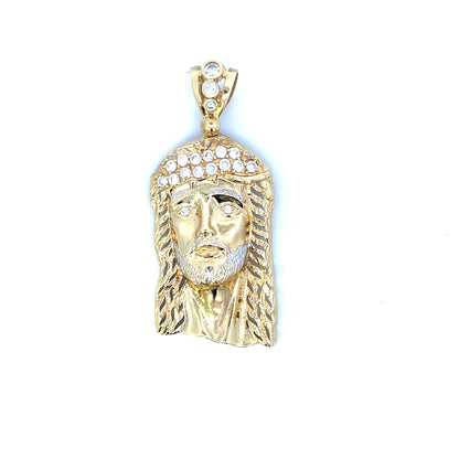 Authentic Pre-Owned 10k Yellow Gold Jesus Pendant 2" x 1" 7.9 dwt Good Condition
