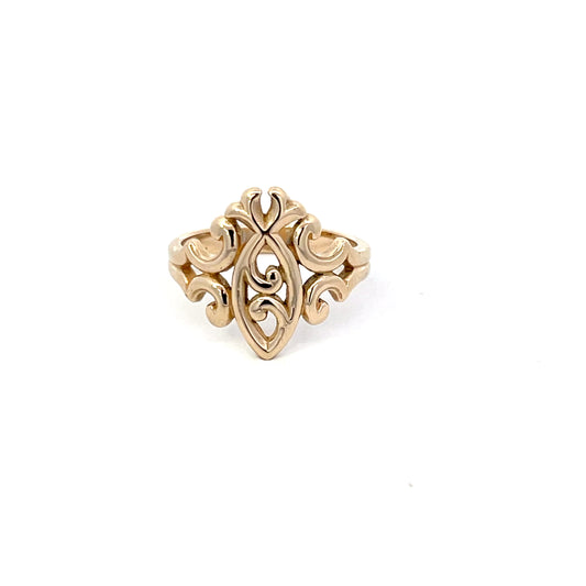Authentic Retired Pre-Owned James Avery Ichthus Ring in 14K Yellow Gold – Size 7.5, 3.4 dwt