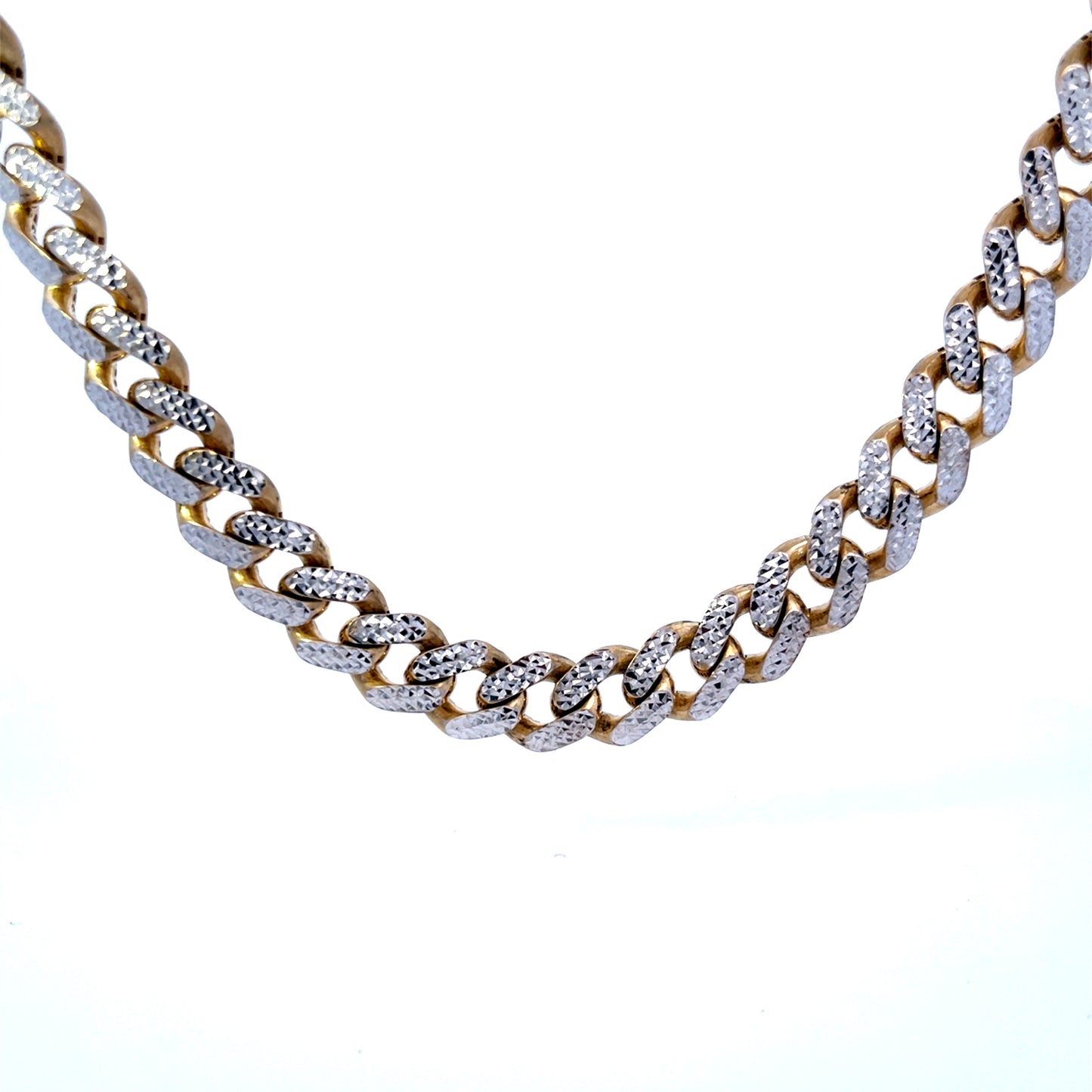 Authentic Pre-Owned 10k Yellow Gold Diamond Cut Curb Necklace 25" 17.9 dwt Good Condition
