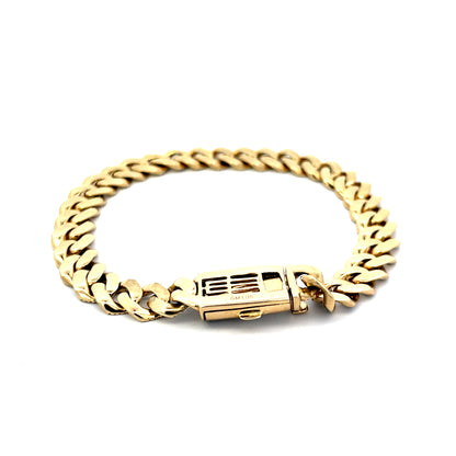 Authentic Pre-Owned 10K Yellow Gold Cuban Link Diamond Bracelet 8.5" 22 dwt