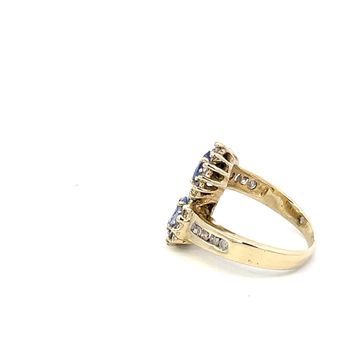 Authentic Pre-Owned 14K Yellow Gold Diamond & Purple Stone Ring – Size 5.25, 3.3 dwt