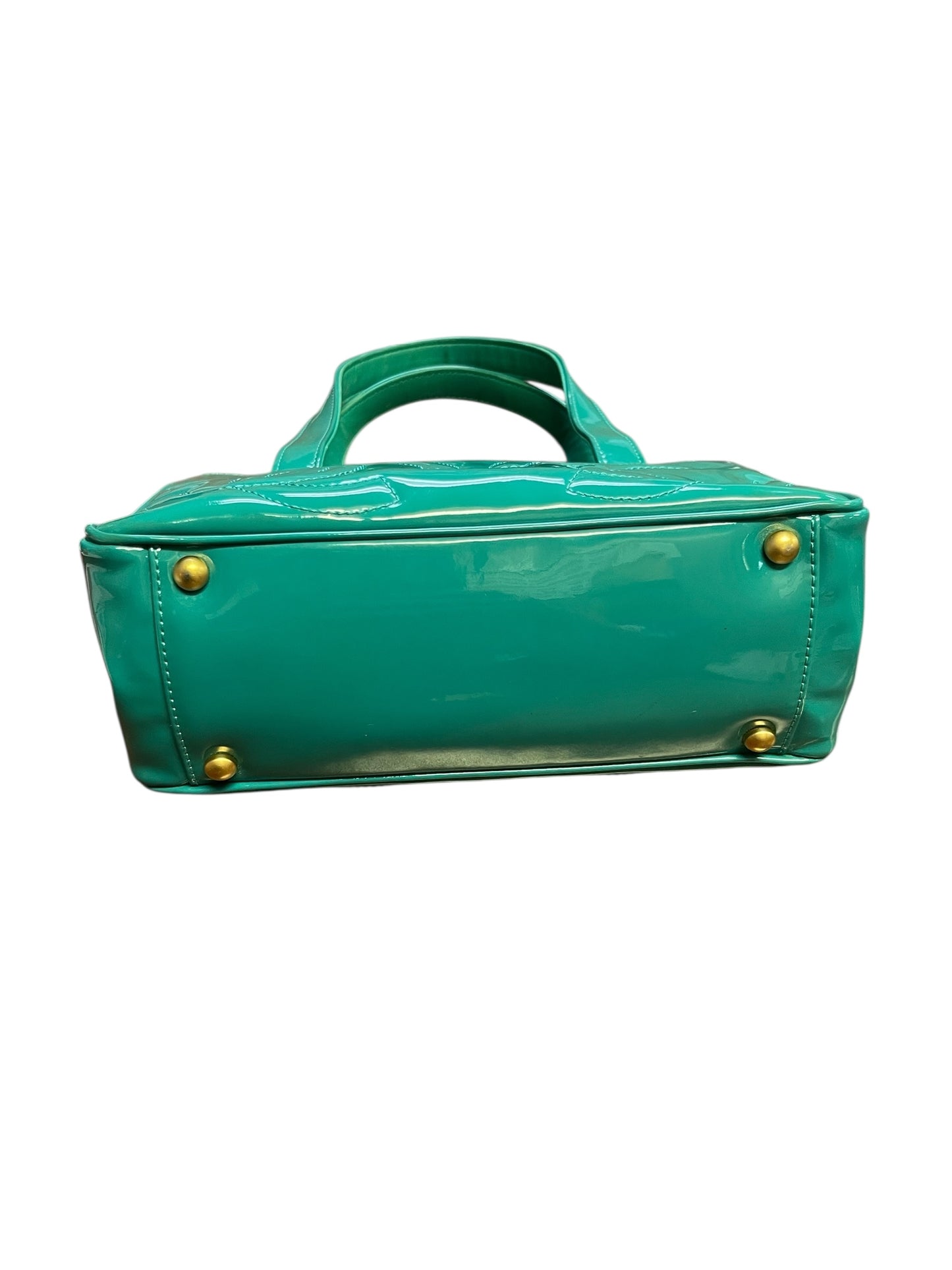 Authentic Pre-Owned Chanel Triple CC Logo Patent Leather Small Tote Green Vintage