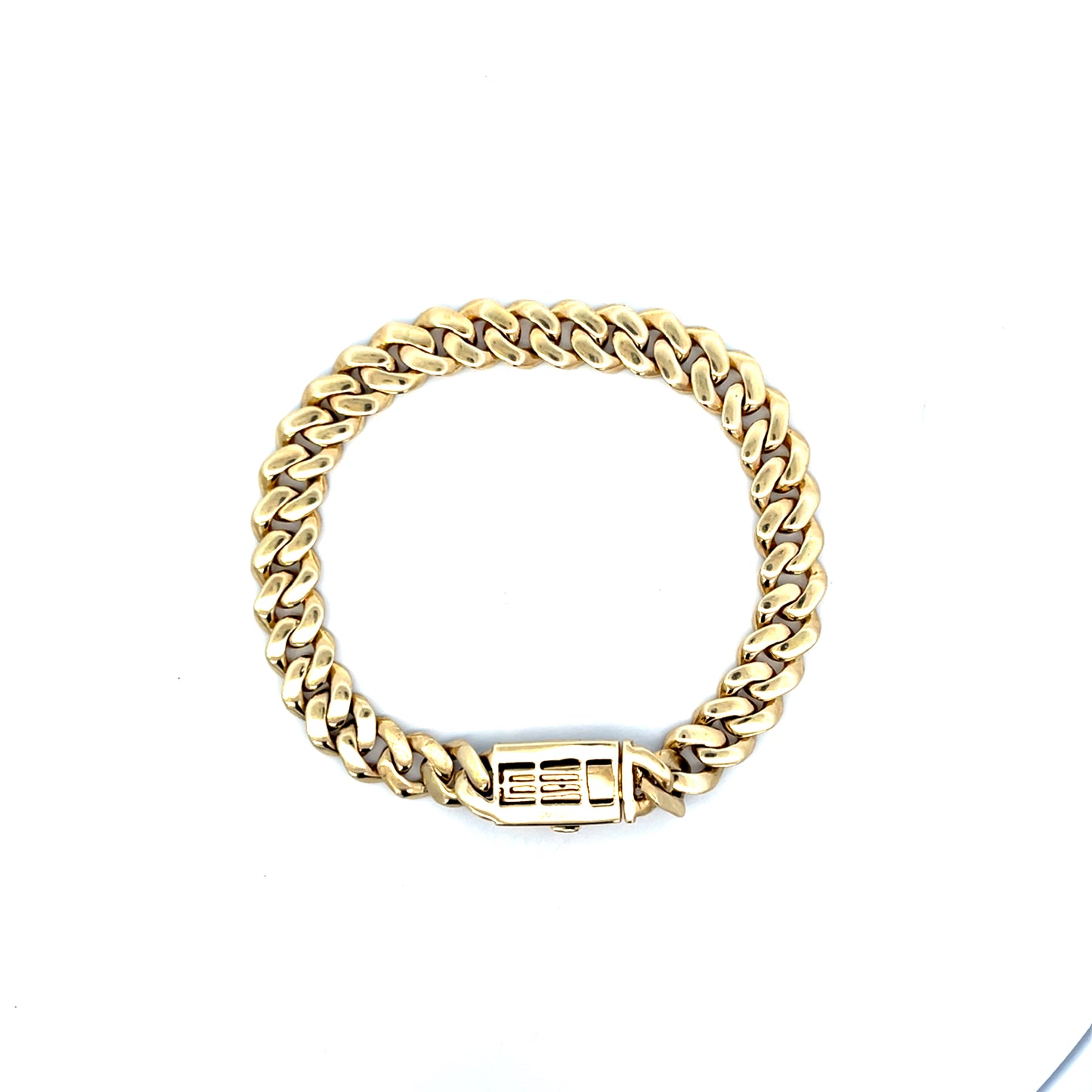 Authentic Pre-Owned 10K Yellow Gold Cuban Link Diamond Bracelet 8.5" 22 dwt