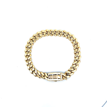 Authentic Pre-Owned 10K Yellow Gold Cuban Link Diamond Bracelet 8.5" 22 dwt