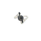 Authentic Pre-Owned 14K White Gold Black Stone Ring – Size 8.5, 3.2 dwt
