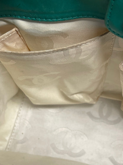 Authentic Pre-Owned Chanel Triple CC Logo Patent Leather Small Tote Green Vintage