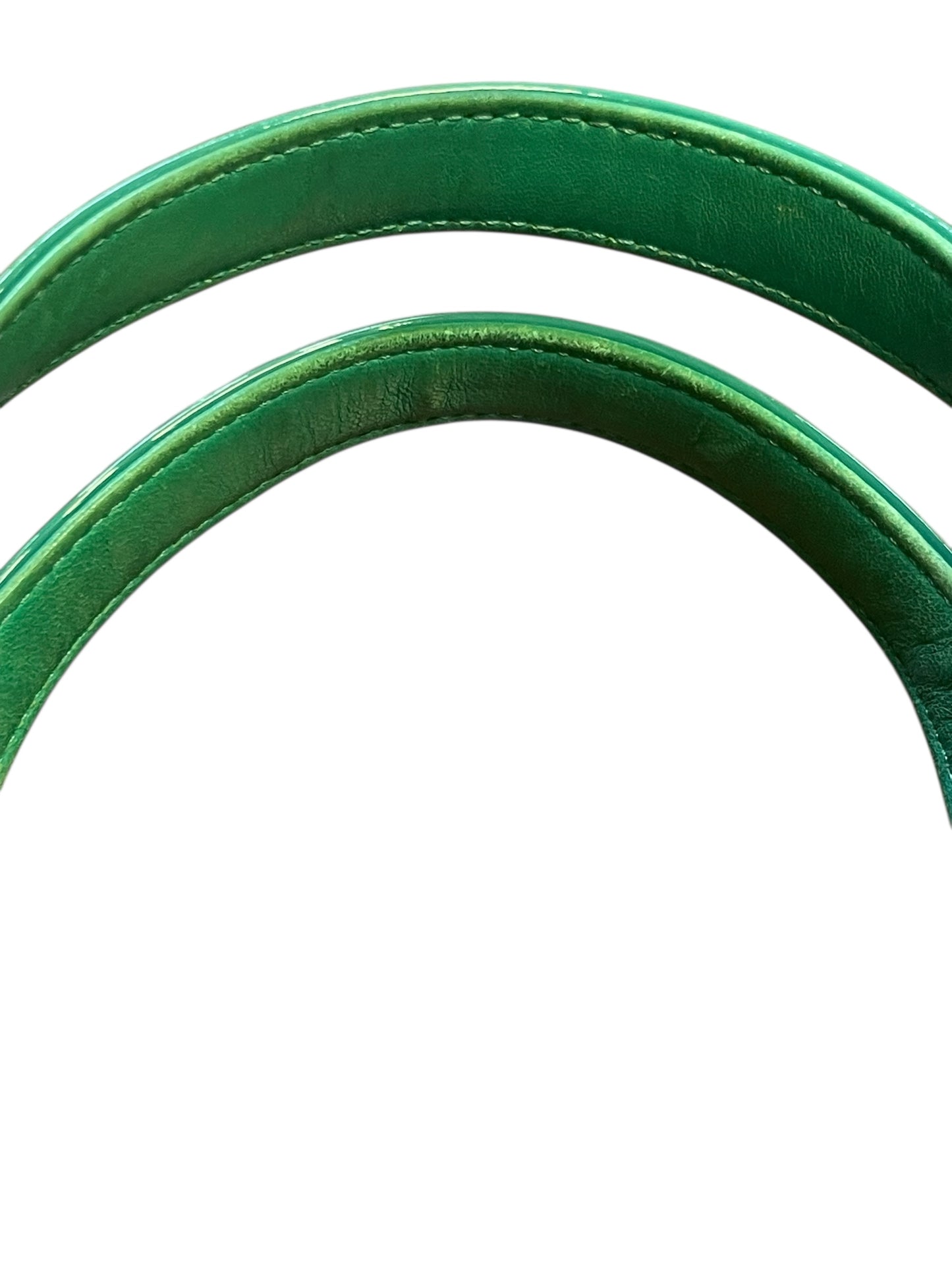 Authentic Pre-Owned Chanel Triple CC Logo Patent Leather Small Tote Green Vintage