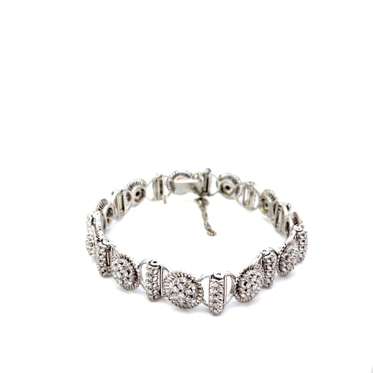 Authentic Pre-Owned 18K White Gold Custom Diamond Tennis Bracelet 7 1/8" 25.5 dwt